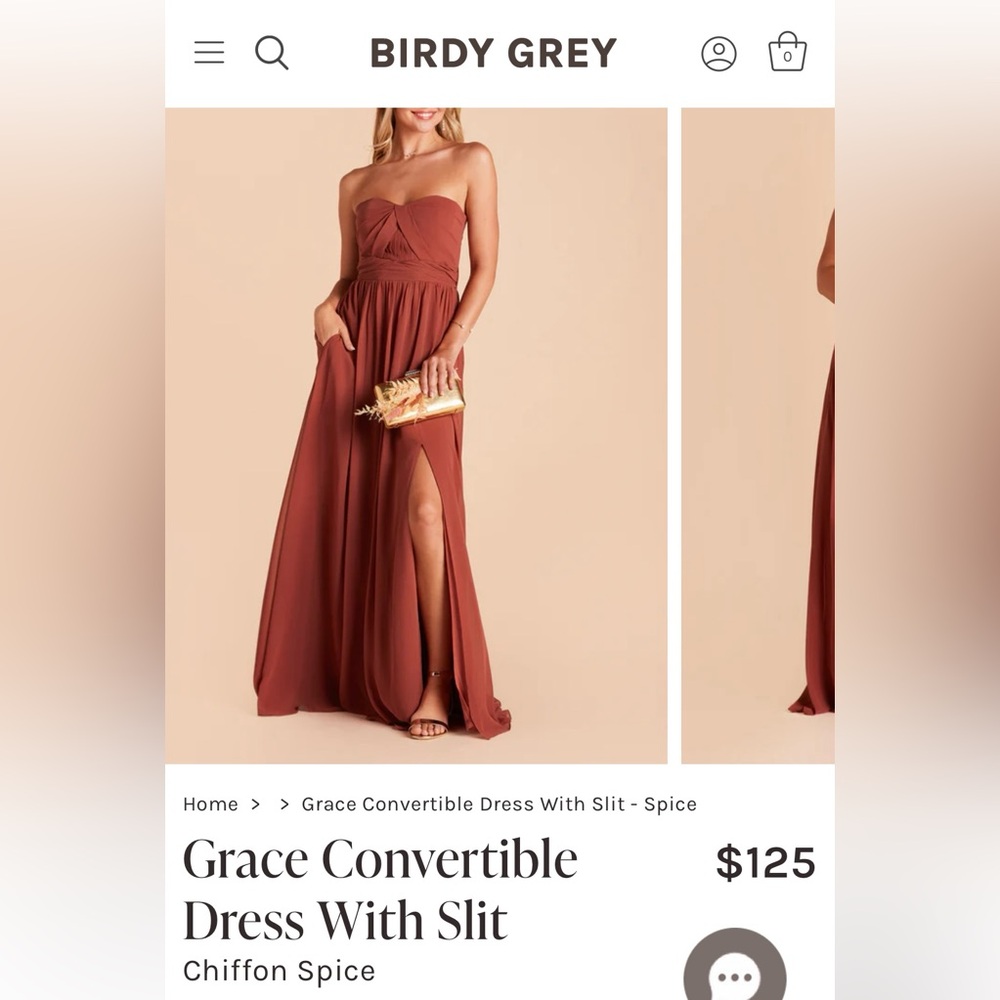 Birdy Grey Strapless Chiffon Dress in Spice